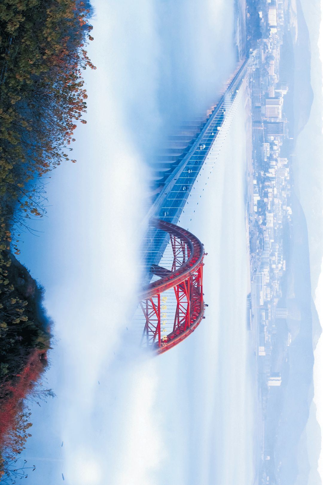 南来之水,一路向北分秒不息(请横屏观看,十堰市郧阳汉江大桥,摄影师